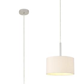 DK0120  Baymont 30cm Pendant 1 Light Polished Chrome, Nude Beige/Moonlight